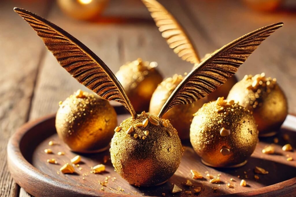 vegan golden snitch truffles